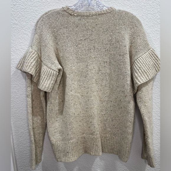 Lauren Ralph Lauren Tan Ruffle Wool Blend Sweater - Picture 4 of 5